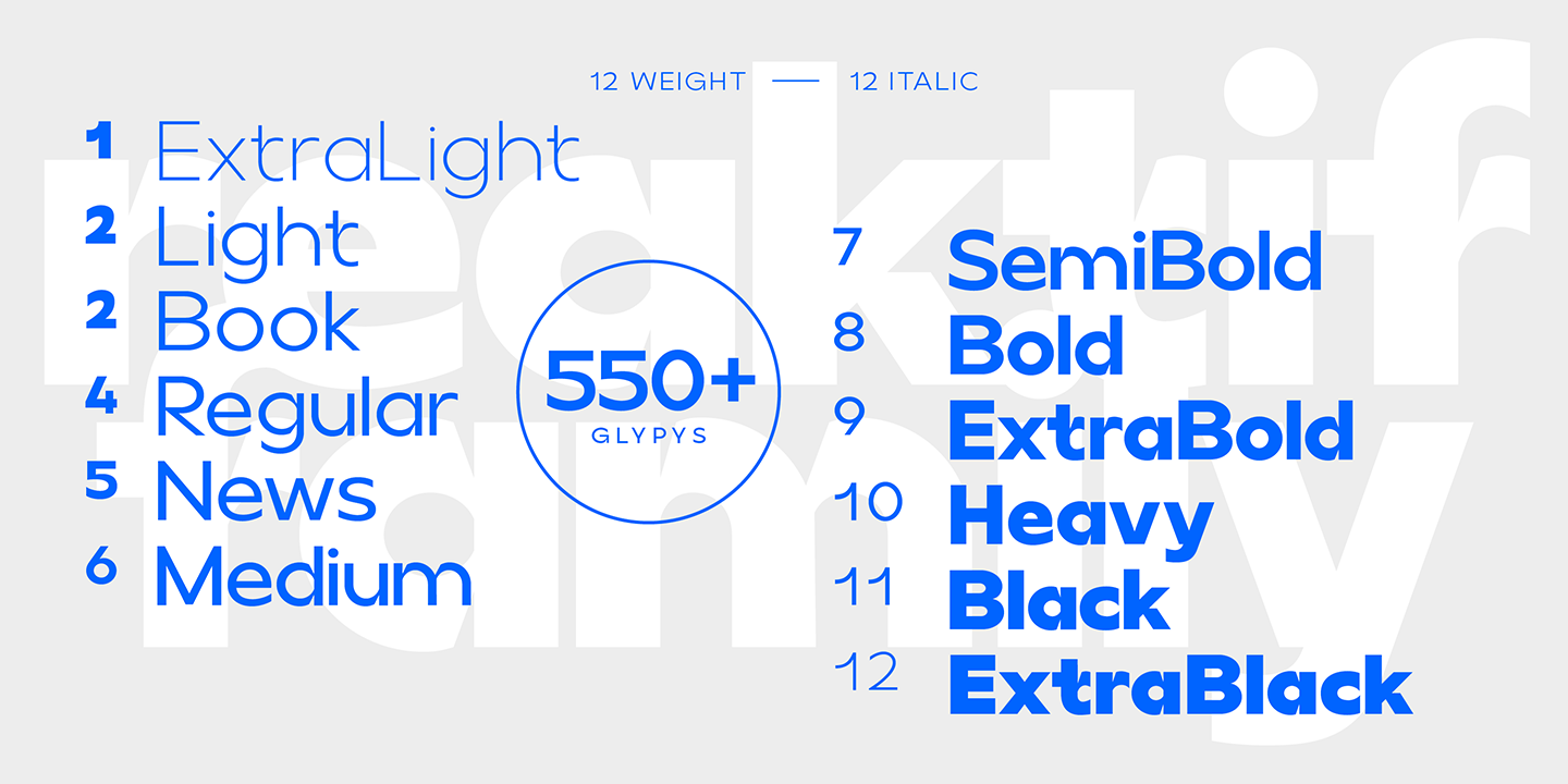Reaktif Extra Light Italic Font preview